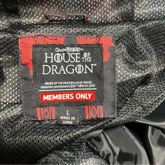 Members Only HBO Game of Thrones House of the Dragon Hooded Windbreaker Lrg NWT - Picture 9 of 15